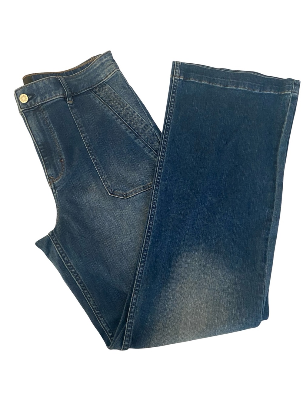 NWT WHITE HOUSE BLACK MARKET HIGH RISE FLARE TROUSER JEANS SIZE 10